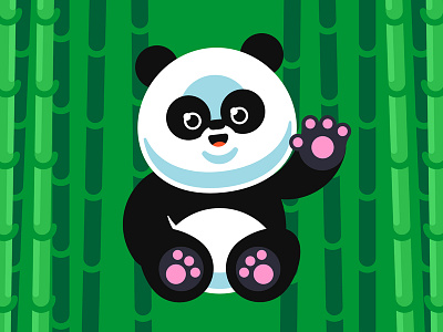 Panda animal app bamboo financier illustration panda vector