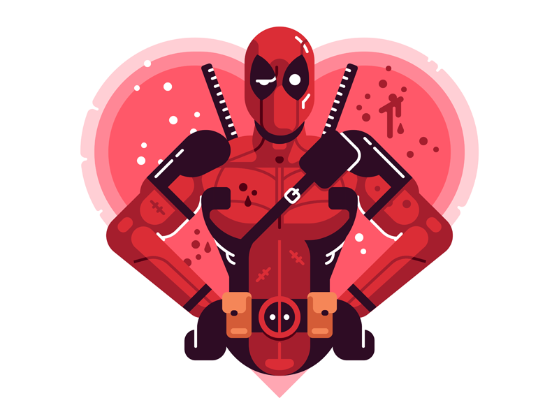Deadpool Valentine movie comics passion love valentine superhero deadpool marvel illustration vector