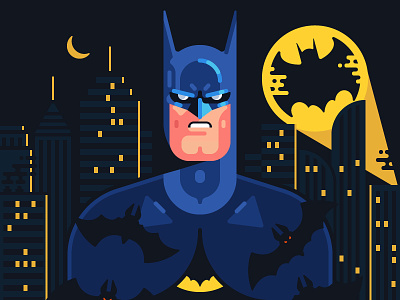 Gotham | Batman bat batman character city comics dc fanart flat gotham hero illustration vector