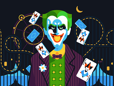Gotham | Joker bat character city comics dc fanart flat gotham illustration joker vector villain