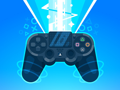Let's Play! console controller dualshock4 entertainment flat game gamepad gaming illustration playstation ps4 vector