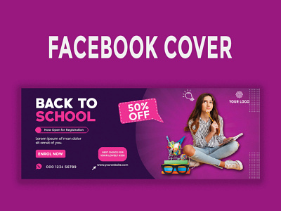 preview 1 back to school banner cover facebook facebook ad facebook cover facebook cover design facebook cover mockup facebook cover page facebook cover photo facebook post page poster social media template vector