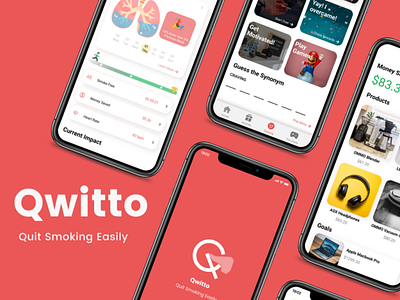 Qwitto - Quit Smoking App appdesign illustration logo mobile quitsmokingapp ui uidesign userexperience userinterface ux