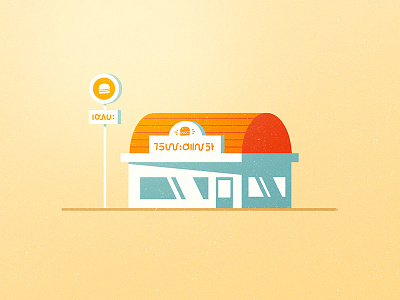 Diner diner house illustration motion design vectoriel