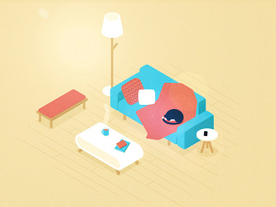 Home Sweet Home flatdesign illustration isometric