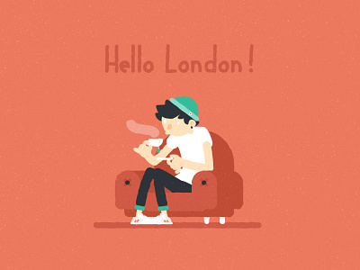 Hello London charactedesign couch flatdesign illustration london teatime