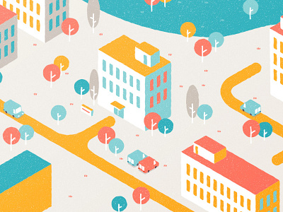 City city flatdesign illustration isometric view motiondesign