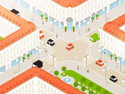 Paris City city flatdesign illustration isometric view motiondesign