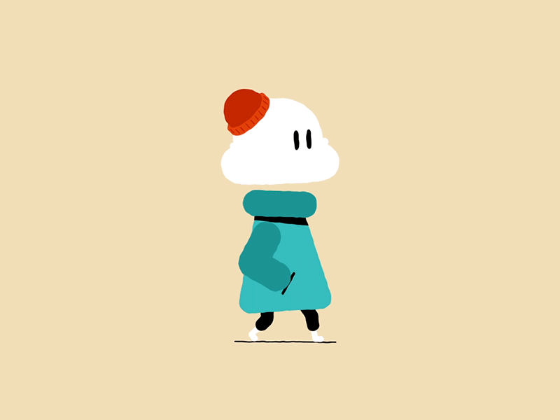 Cloudy Walk characterdesign illustration motiondesign walkcycle