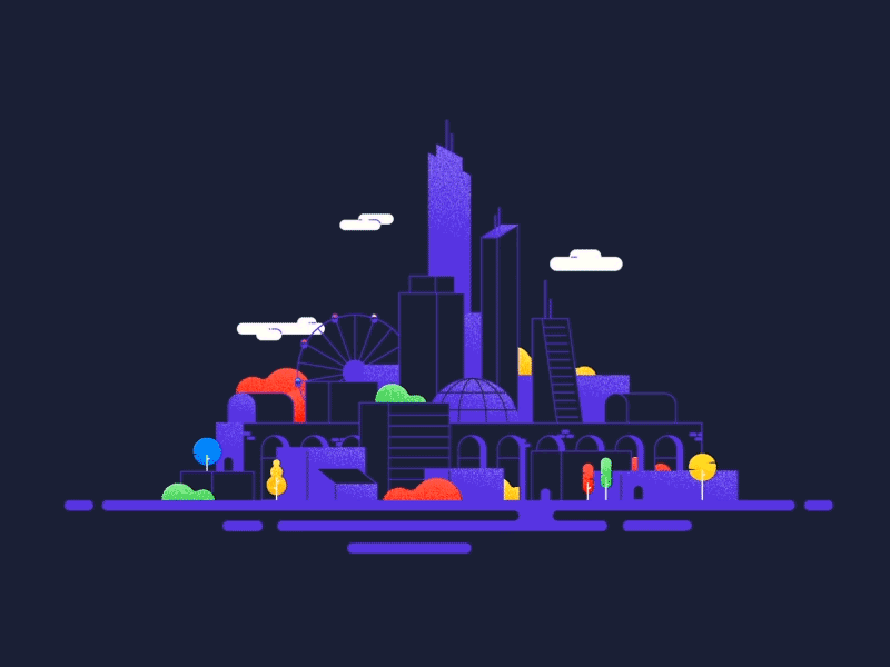 Dark City aftereffect city gif illustration illustrator motiondesign motionproject vector