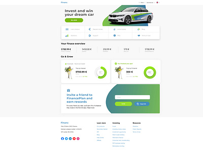 Finance dashboard for p2p company