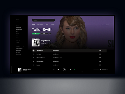 Spotify on TV dashboad dashboard ui landingpage spotify spotifytv tv tv app ui ux web website