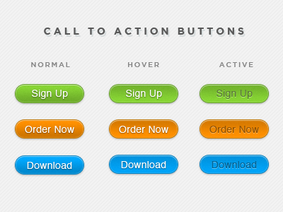 Call to Action Buttons active blue button buttons buy now call to action download green hover normal orange order now sign up