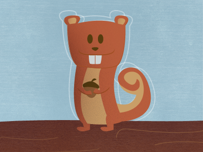 Happy Squirrel acorn animal children cute illustration ipad simple squirrel