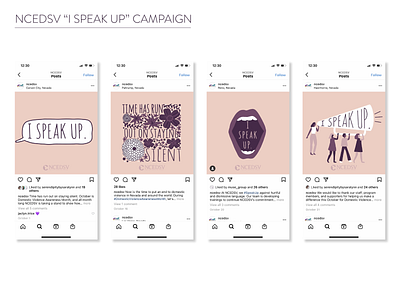 NCEDSV "I Speak Up" Social Media Campaign illustration illustration art procreate procreate art social media campaign social media design