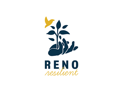 Reno Resilient Branding Identity blue brand design brand identity branding illustration logo marketing agency modern design nature non profit yellow
