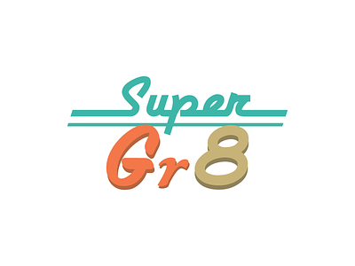 Super Gr8 Branding Identity bold color branding branding and identity branding design colorful retro retro font retrowave