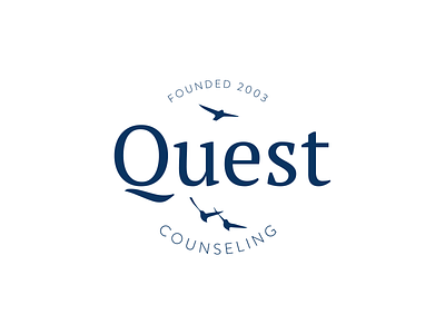 Quest Counseling Branding Identity blue blue and white brand design clean counseling logo logo refresh marketing agency professional