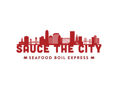 Sauce the City Branding Identity brand design clean design food and drink marketing agency modern logo red logo restaurant logo seafood logo seafood menu