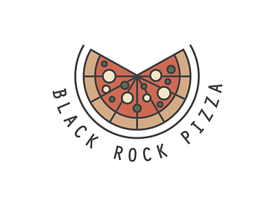 Black Rock Pizza Branding Identity brand design food and drink food logo geometric design geometric logo marketing agency minimalist logo minimalist pizza logo pizza logo restaurant logo