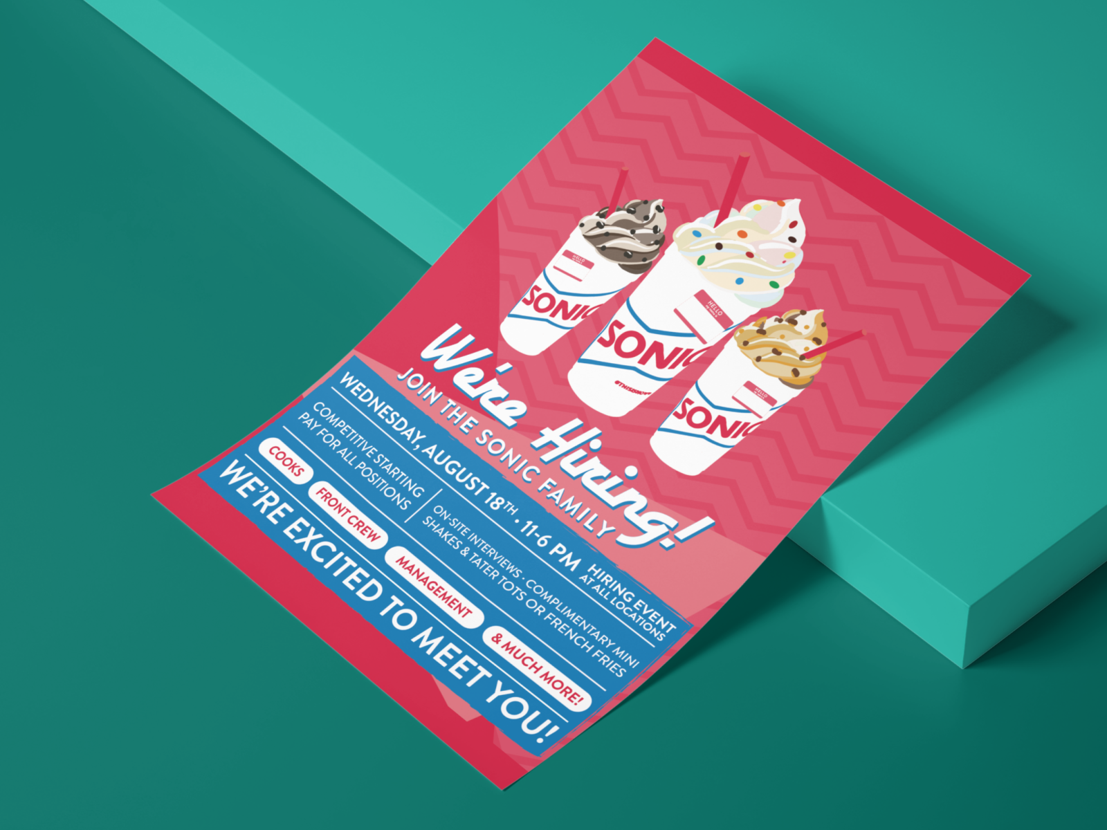 Sonic Drive-In Hiring Event Flyer by Muse Group Marketing on Dribbble