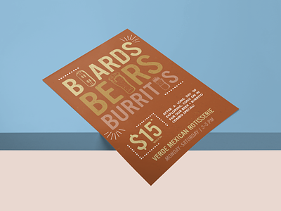 Boards, Beers, and Burritos Flyer Design