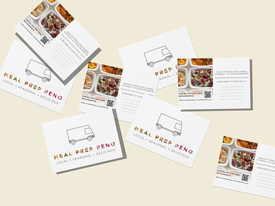 Meal Prep Reno Postcard Design clean design food and drink marketing agency minimalistic minimalistic design minimalistic postcard postcard design