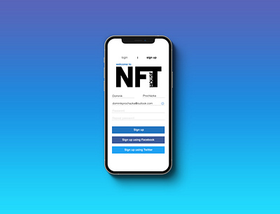 Daily UI #01 Sign up (NFT House) app design flat minimal ui vector