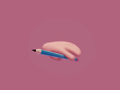 Pencil Spin 3d animation loop