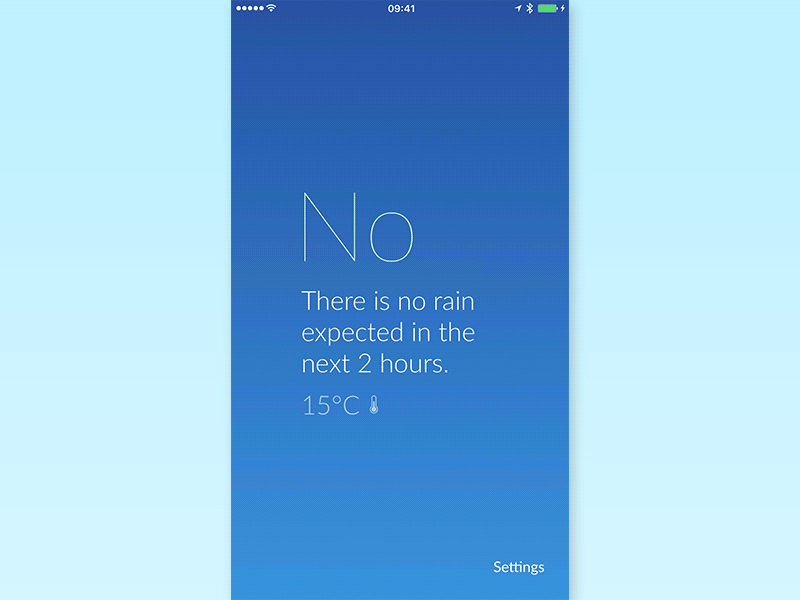 Settings - 007 animation app dailyui gif ios iphone rain settings weather