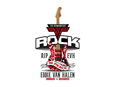 RIP to Eddie design eddie van halen guitar guitarist illustration logo rock rock n roll van halen