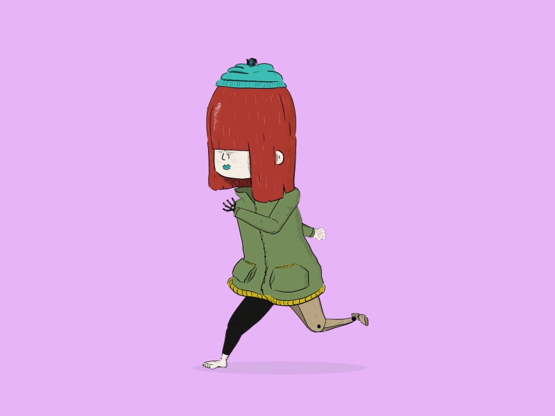 Girl run wood leg duik girl run run cycle