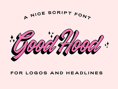 GoodHood - Script Font brush script font font design lettering logo pink script type typography