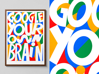 Google Your Own Brain bespoke bespoke type branding colour palette design handdrawntype illustration lettering type typedesigner