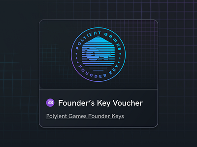 Polyient Games Founder Key Voucher blockchain branding design gaming illustration