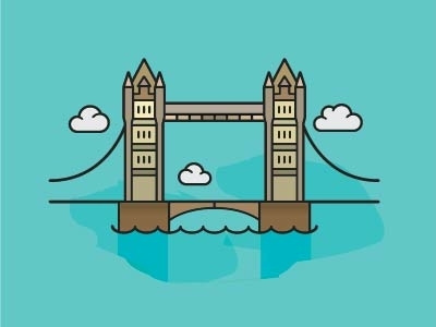 Tower Bridge awesome cool design icons illustration vector