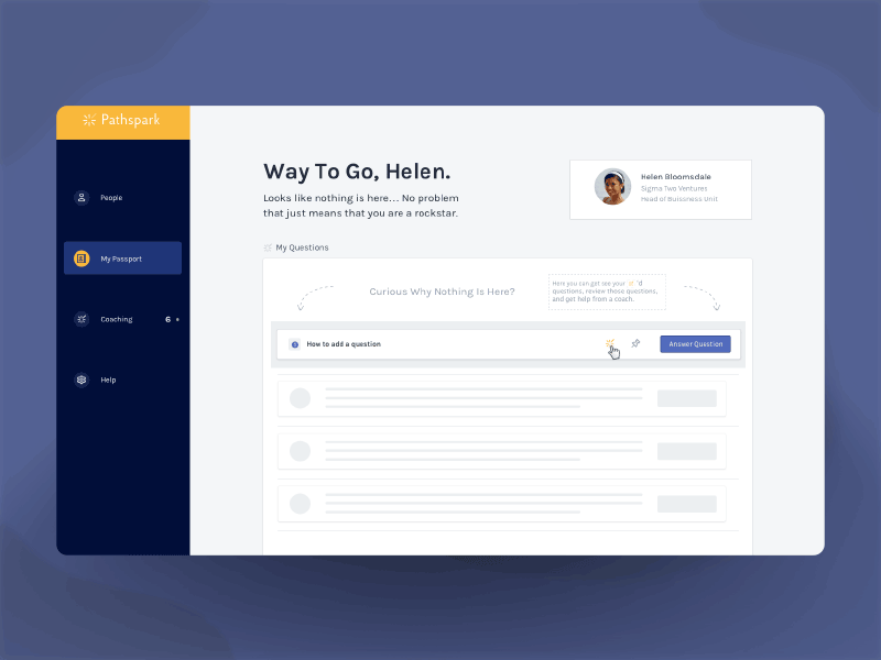 Empty State For a Corporate Coaching Platform design empty state illustration media. coaching onboarding ui ux