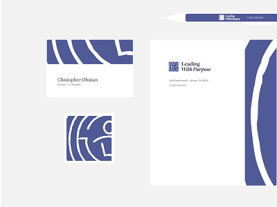 Leading With Purpose Collateral branding collateral identity indigo leadership maze minimal pattern