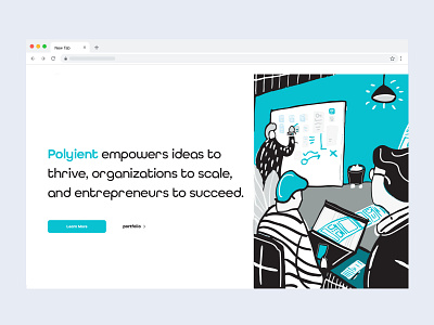 Polyient Dribble Site blockchain branding design illustration incubator polyient ui web design