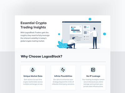 LogosBlock Landing Page blockchain crypto illustration ux