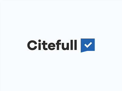 Citefull Logo Concept blockchain blue chat check incubator logo news