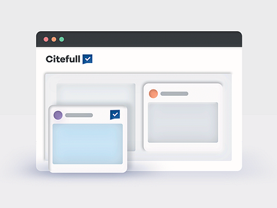 Citefull Browser Illustration 3d bubbly fact check flat flat design illustration