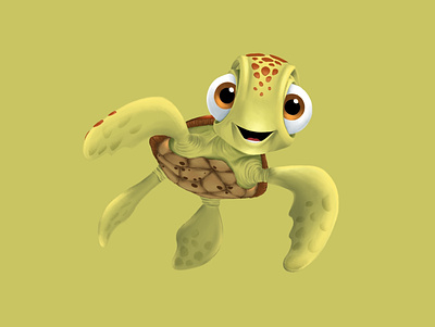 Squirt art disney illustration pixar procreate squirt turtle