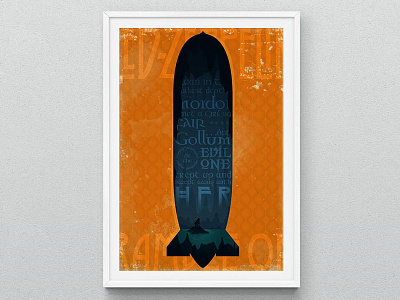 Led Zeppelin Poster gollum grunge illustration led zeppelin lord of the rings rock and roll typography