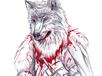 Game of Thrones Sketch Series 2 blood game of thrones king of the north robb stark wolf wolf of the north