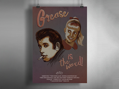 Grease Poster app grease illustration ipad movie poster procreate stylus vintage