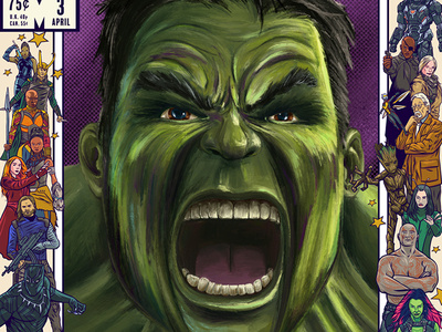 Artists Assemble 3000 Tribute - Hulk applepencil artistsassemble3000 avengers digital digital painting hulk illustration ipadpro marvel movie poster photoshop poster procreate superheroes