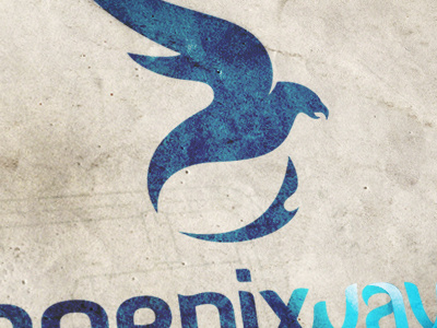 Finished Logo blue design fold graphic design identity logo design phoenix wave