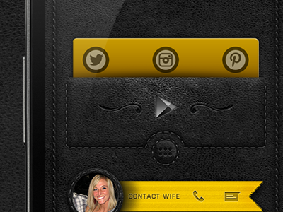 Completed Custom Leather UI android dark layout leather mobile ui user interface