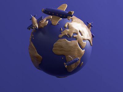 Airplanes Loop 3d airplane airport animation app branding c4d cute design earth flight fly gif illustration loop motion octane sphere travel world